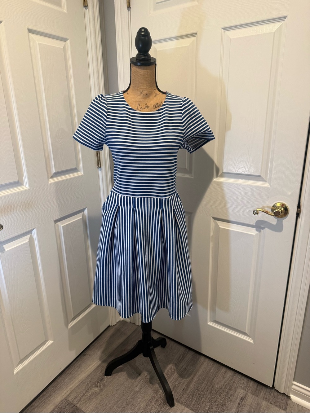 Draper James Women’s Blue and White Striped Dress